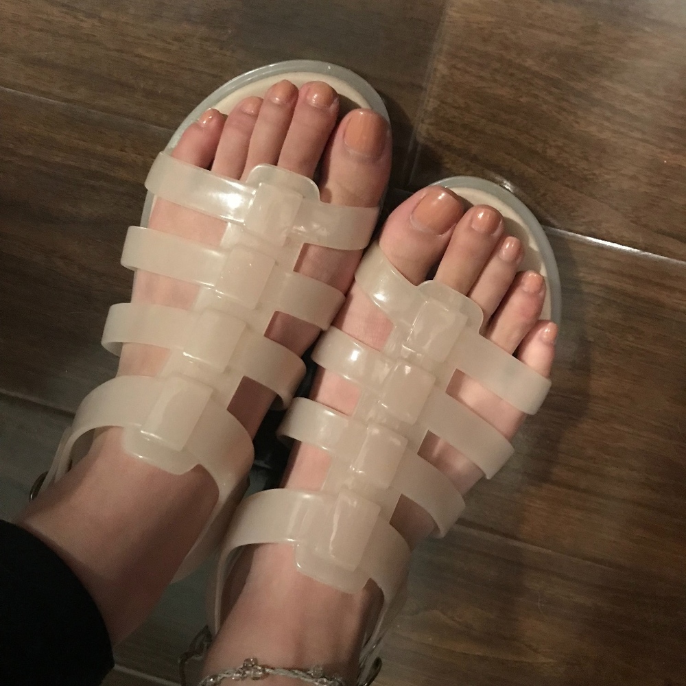 Call It Spring Pale Pink Jelly Sandals